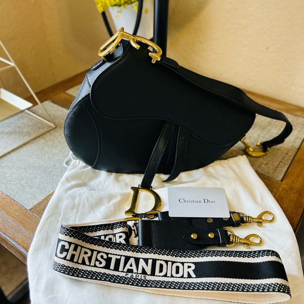 Dior Black Shoulder Bag with Gold Hardware